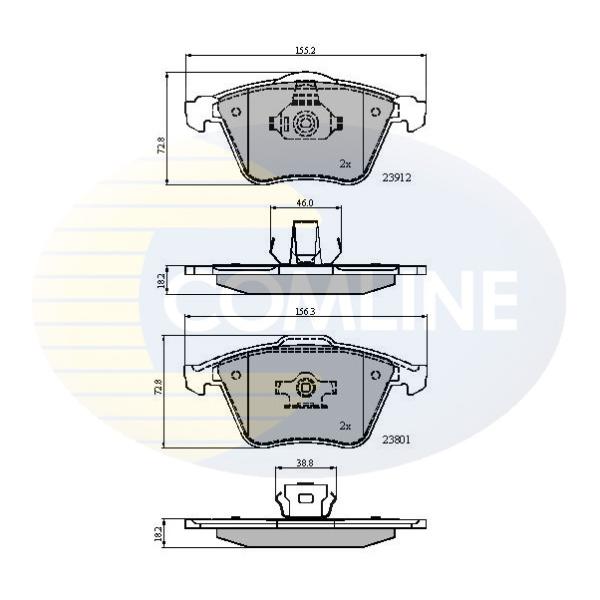 COMLINE - CBP01607 (Тормозные колодки передние Volvo S40/C70/V50 04-)