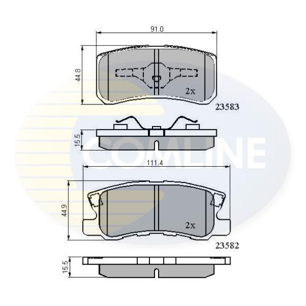 COMLINE - CBP0905 (КОЛОДКИ CHR SEBRING 07 -/CIT CROSSFIRE 07 -/MIT GALLOPER 99 -/GRANDIS 04)