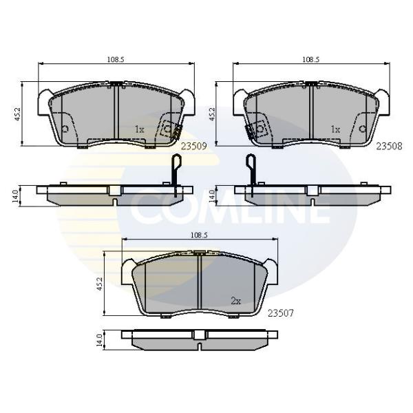 COMLINE - CBP31113 (КОЛОДКИ CHEVROLET CRUZE  DAIHATSU CHARADE  NISSAN PIXO  SUZUKI ALTO 03-)