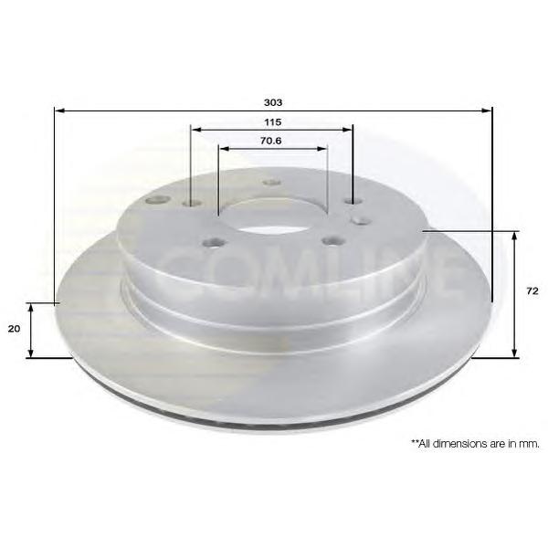 COMLINE - ADC1147V (Диск тормозной задний 303x20 для Opel Antara, Chevrolet Captiva)