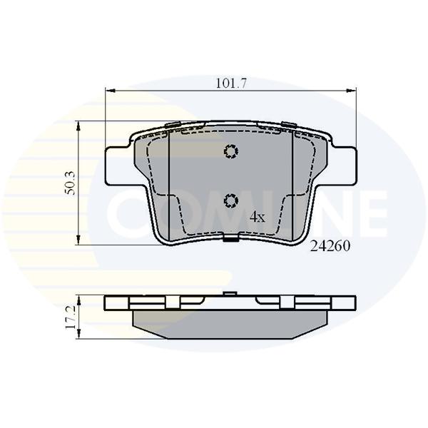 COMLINE - CBP01557 (Колодки тормозные задние для Ford Mondeo III 2000~, Jaguar X-Type (X400) 2001~)