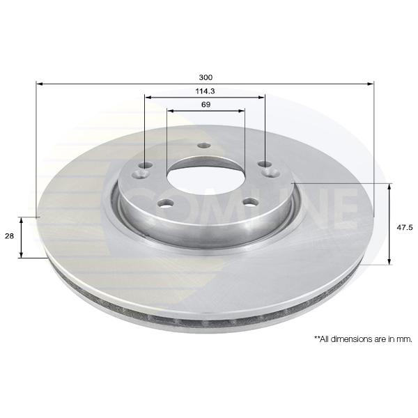 COMLINE - ADC1092V (ДИСК ТОРМ HYU I30/I40/IX35/SONATA V 05-/TUCSON 2.0/CRDI/2.7 04- ПЕР 300X28 (С ПОКРЫТИЕМ))