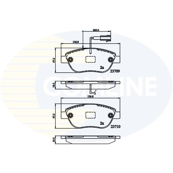 COMLINE - CBP12140 (КОЛОДКИ FIAT BRAVO 08-)