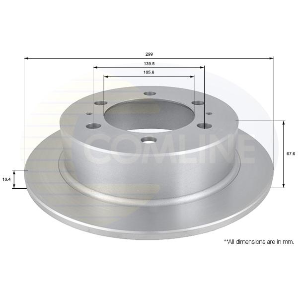 COMLINE - ADC1016 (ДИСК ТОРМ DAE/SSANG MUSSO/KORANDO/KYRON/REXTON 2.0-3.2/2.2D/TD/2.9D/TD 95- ЗАД НЕ ВЕНТ 299X10.50)