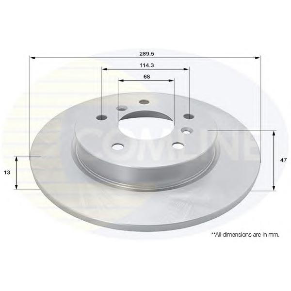 COMLINE - ADC0294 (ДИСК ТОРМ NIS QASHQAI 1.2DIG-T/1.5DCI/1.6DCI 14- ЗАД НЕ ВЕНТ 290X13)