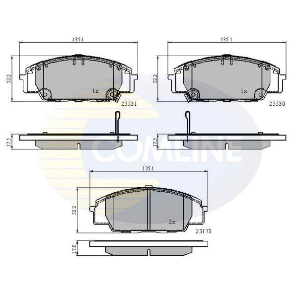 COMLINE - CBP3947 (КОЛОДКИ ПЕР HON CIVIC VII 2.0I 01-05/CIVIC VIII 2.0I 06-/S2000 2.0I 99-)