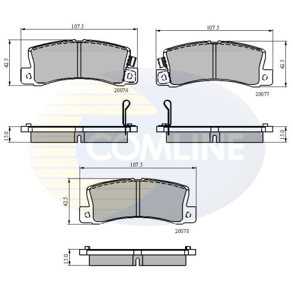COMLINE - CBP3458 (КОЛОДКИ ЗАД LEX ES/RX/TOY AVENSIS/AVENSIS LIFTBACK/CALDINA/CAMRY 1.6-3.0 91-03)
