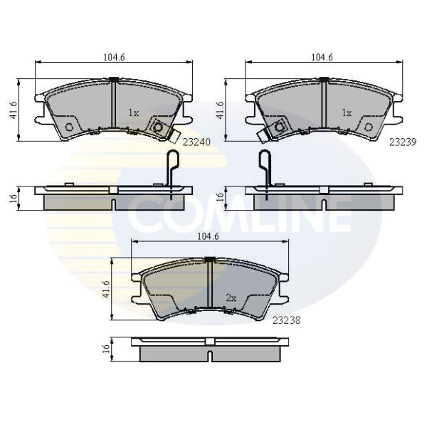 COMLINE - CBP3488 (Тормозные колодки перед. Hyundai Atos 1.0 99-)