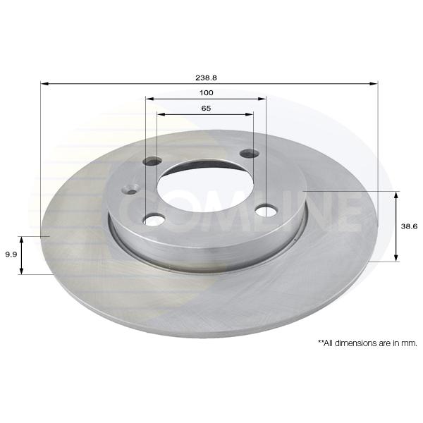 COMLINE - ADC1401 (Диск тормозной передний 239x10 для VW Golf II, Audi 80 (B2))