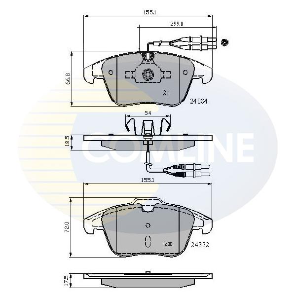 COMLINE - CBP22002 (КОЛОДКИ ПЕР CIT C5/PGT 407 1.6)