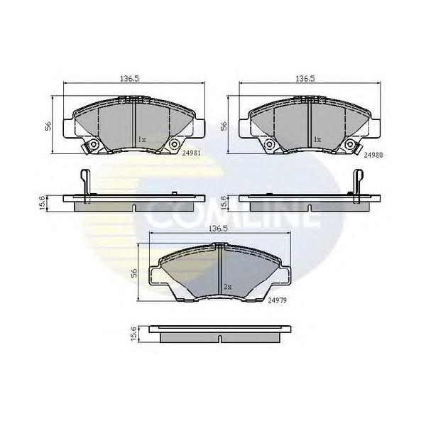 COMLINE - CBP32036 (КОЛОДКИ ПЕР HON CR-Z 1.5 10-/INSIGHT 1.3 09-/JAZZ 1.2/1.4 08-)