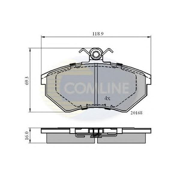 COMLINE - CBP0152 (КОЛОДКИ AUDI 100 78 - 91/80 86 - 95/90 87 - 91/COUPE 84 - 96/SEAT CORDOBA 93 - 01/IBI)