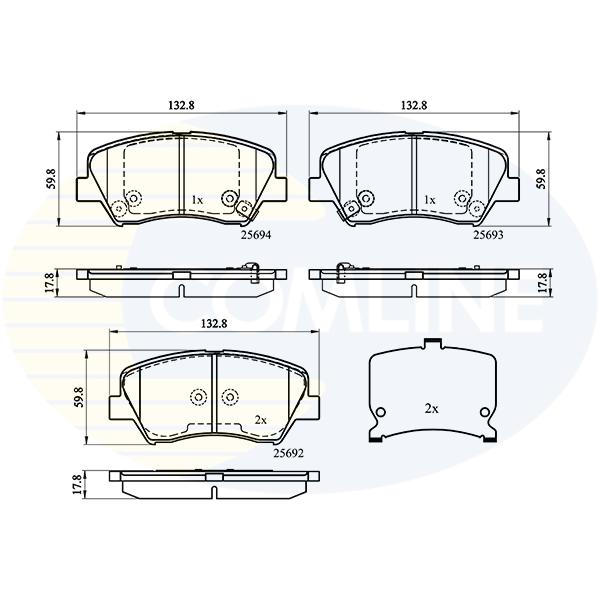 COMLINE - CBP32152 (КОЛОДКИ ПЕР HYU ELANTRA/I30 II/KIA CEED/PRO CEED 10-)