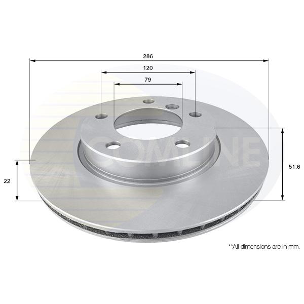 COMLINE - ADC1702V (ДИСК ТОРМ BMW E36 90-/E46 98-/Z3 97- ПЕР ВЕНТ 286X22 (С ПОКРЫТИЕМ))