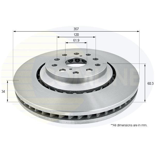 COMLINE - ADC2511V (ДИСК ТОРМ LEX LS 4.6/6.0 06- ПЕР ВЕНТ R 357X34 (парный с ADC2510V) (С ПОКРЫТИЕМ))