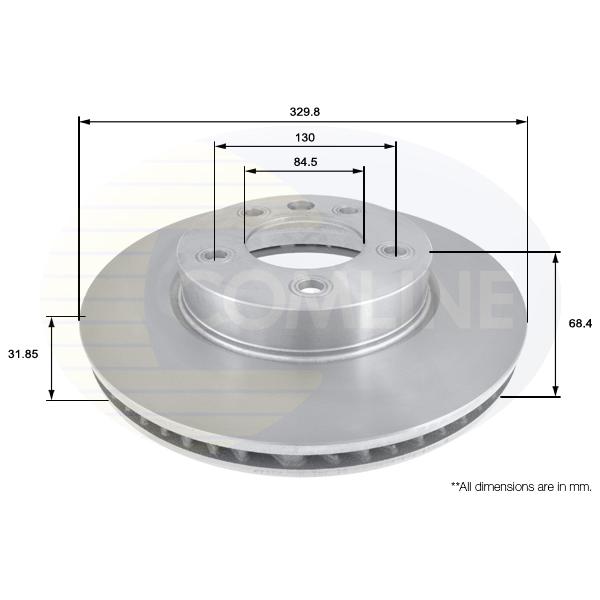 COMLINE - ADC1475V (ДИСК ТОРМ Porsche Cayenne 04 ->, VW Touareg 04 -> 10 ПРАВЫЙ (ПАРА ADC1458V) (С ПОКРЫТИЕМ))