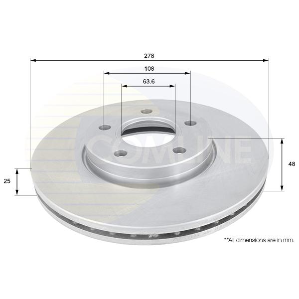 COMLINE - ADC1912V (Диск тормозной передний 278мм для Ford Focus II, Focus III, C-Max 03~)