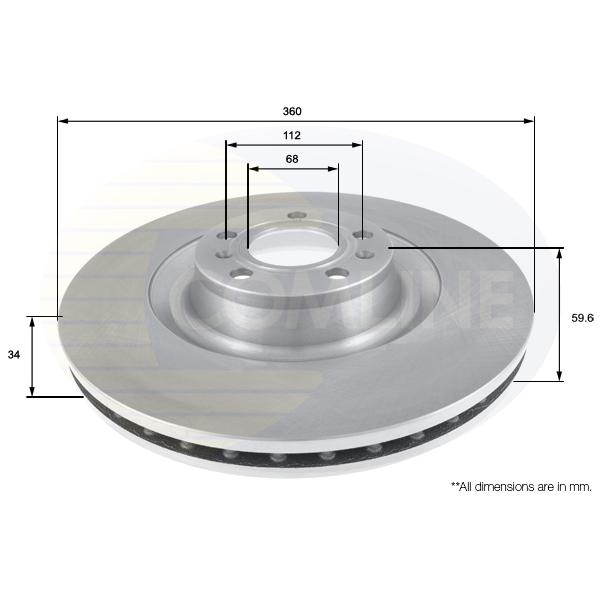COMLINE - ADC2607V (ДИСК ТОРМ Audi A8 [03-10], Volkswagen Phaeton [03-11] (С ПОКРЫТИЕМ))