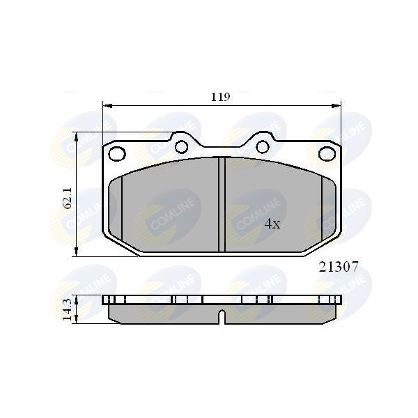 COMLINE - CBP0829 (КОЛОДКИ NIS 300 90 - 97/SUB IMPREZA 00 -)
