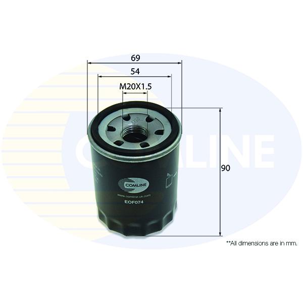 COMLINE - EOF074 (ФИЛЬТР МАСЛ FRD KA 1.2 08-/ALFA MITO 1.4 08-/FIAT 500 07-/PUNTO EVO 1.2/1.4 09-)