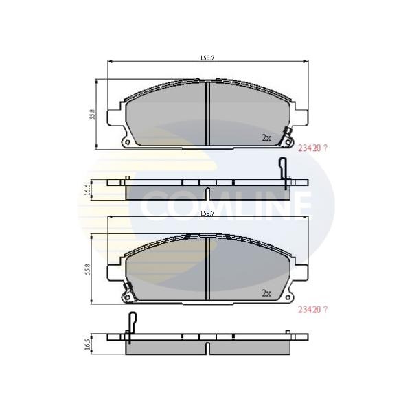 COMLINE - CBP3591 (КОЛОДКИ ПЕР NIS X-TRAIL 2.0/2.2DI/DCI/2.5 01-)