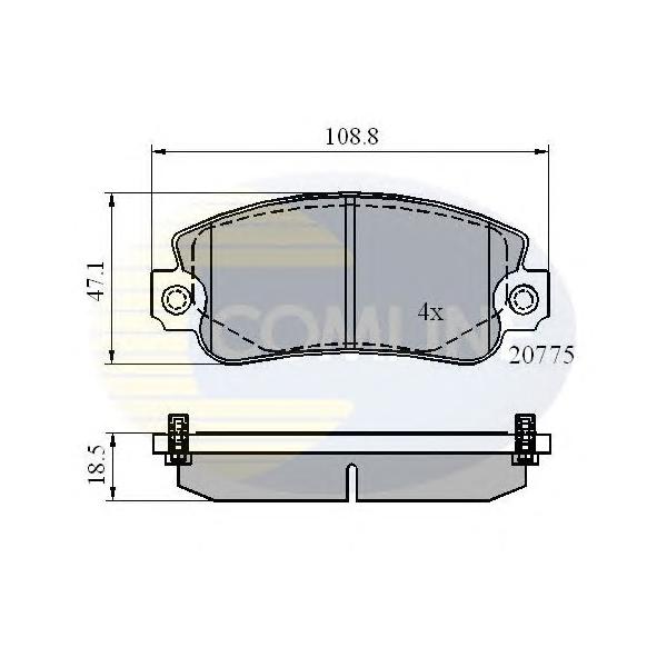 COMLINE - CBP4129 (КОЛОДКИ AUTO BIANCHI Y10 85 -/FIAT COMMERCIAL FIORINO VAN 88 - 92/PANDA 83 - 04/REGATA 83)