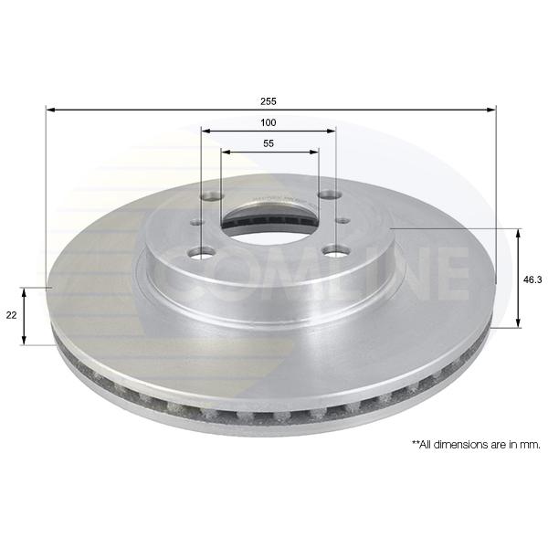 COMLINE - ADC01126V (ДИСК ТОРМ TOY YARIS 1.0I 06- ПЕР (С ПОКРЫТИЕМ))