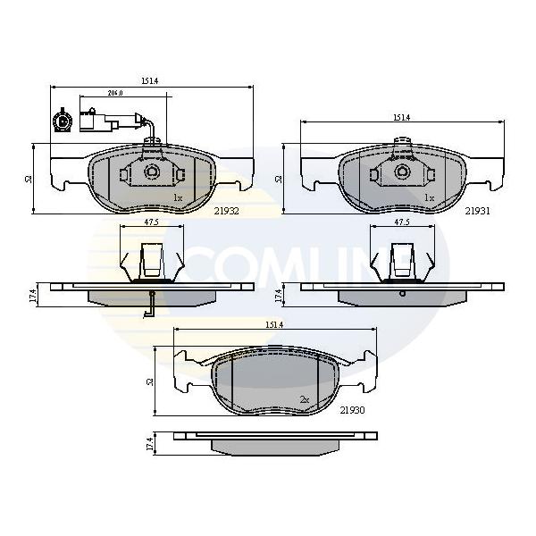 COMLINE - CBP1479 (КОЛОДКИ ПЕР FIAT BRAVA/MAREA)