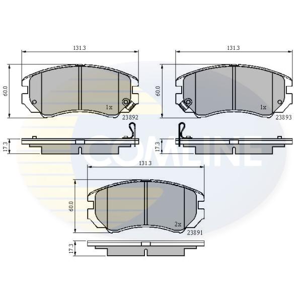 COMLINE - CBP31196 (КОЛОДКИ HYU COUPE 02 -/SONATA 01 -/TUCSON 04 -/KIA MAGENTIS 01 - 06/SOUL 09 -/SPO)