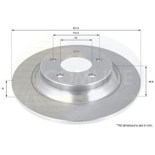 COMLINE - ADC0455 (ДИСК ТОРМ MAZ 5 2.0DT 05-10 302MM BRAKE DISC ЗАДН)