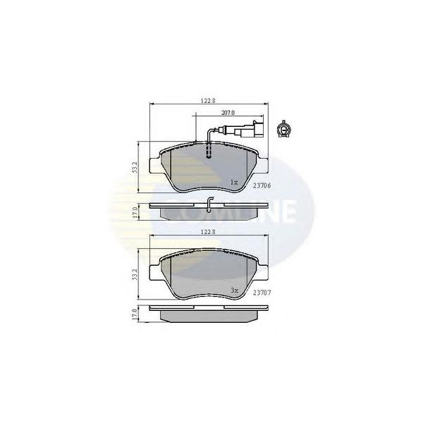 COMLINE - CBP11702 (КОЛОДКИ ПЕР FIAT BRAVO/STILO 1.2-1.6 16V 01-)