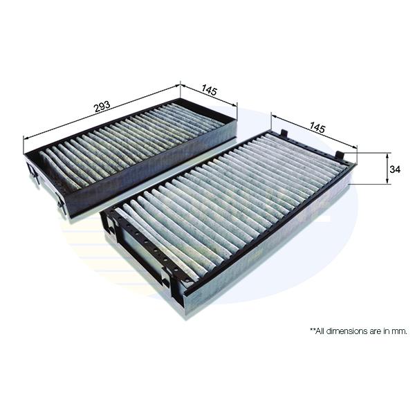 COMLINE - EKF171A (ФИЛЬТР САЛОНА BMW E70/E71 3.0CI/4.4/4.8/3.0D/SD 07- (УГОЛЬ))