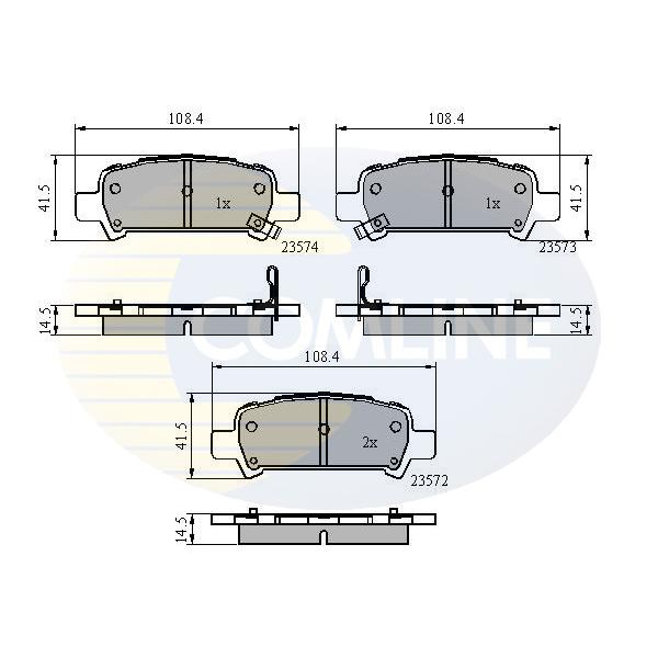 COMLINE - CBP3882 (КОЛОДКИ ЗАД SUB FORESTER/IMPREZA/LEGACY III/LEGACY IV/OUTBACK 2.0/2.5/3.0 97-03)