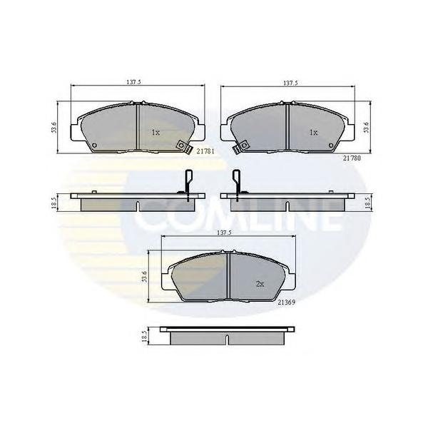 COMLINE - CBP3446 (КОЛОДКИ ПЕР HON ACCORD 2.0 &16V 86-90/PRELUDE 2.0 16V 87-92)