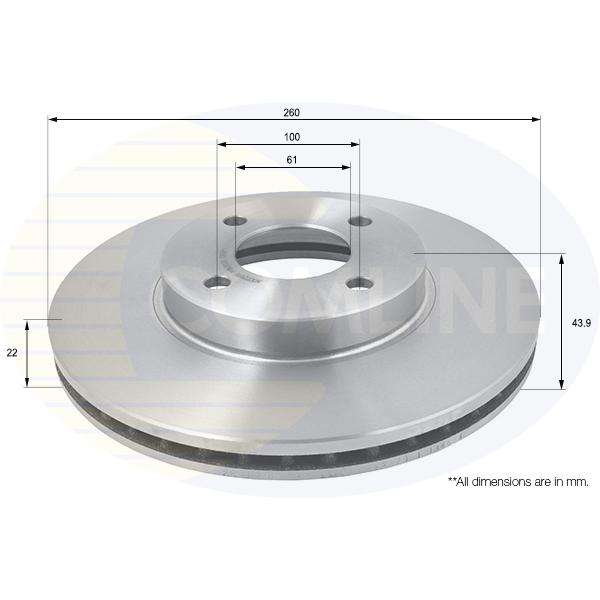 COMLINE - ADC0281V (ДИСК ТОРМ Nissan Micra K13 (2010-) Renault Pulse (2012-) Scala (2010-))