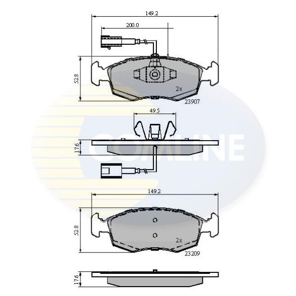 COMLINE - CBP12044 (КОЛОДКИ FIAT 500 08 -/500C 09 -/PUNTO 10 -)
