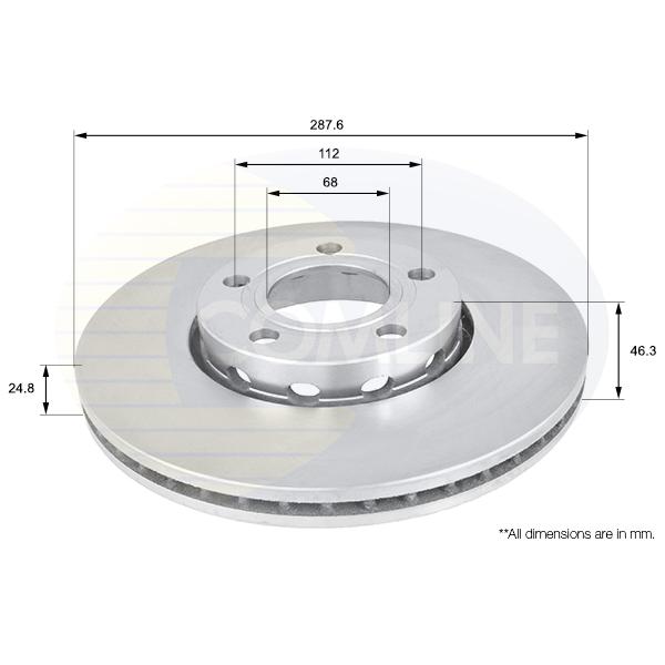 COMLINE - ADC1417V (ДИСК ТОРМ AUDI 100 C4/A4/A6 C4/C5 VW PASSAT B5 ПЕР ВЕНТ 288X25 (С ПОКРЫТИЕМ))