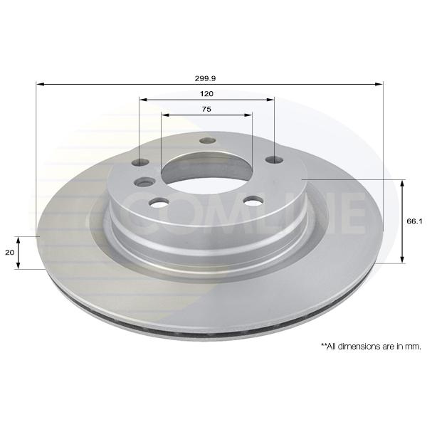 COMLINE - ADC1718V (ДИСК ТОРМ BMW E87/E90 1.8-2.0D M47/N46/N52 04- ЗАД ВЕНТ 300X20 (С ПОКРЫТИЕМ))