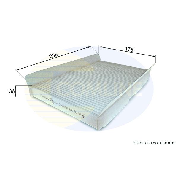 COMLINE - EKF117 (ФИЛЬТР САЛОНА Citroen - C2 03->, C3 02->, C3 Picasso 09->, C3 Pluriel 03->, C4 04->, DS4 11->, Peuge)