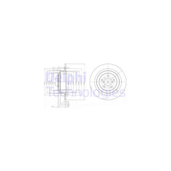 DELPHI - BG4154 (к-кт дисков тормозных задних/ Subaru Legacy 2.0 98>)