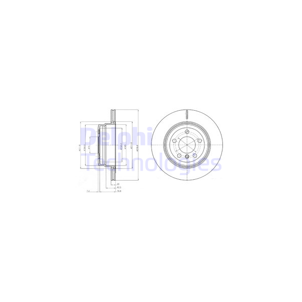 DELPHI - BG4168 (Диск тормозной задний Ø320x20)
