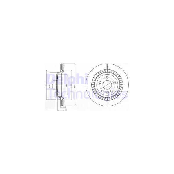 DELPHI - BG4270 (Диск тормозной задний 302x22)