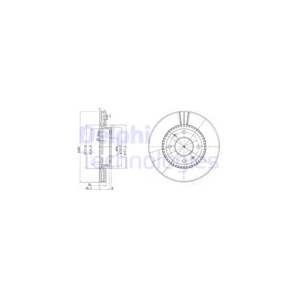 DELPHI - BG4013 (к-кт дисков тормозных передних/ Hyundai Sonata 2.0/2.7 V6 01>)