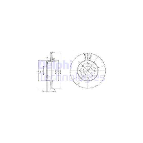 DELPHI - BG2567 (Диск тормозной 2шт./ Nissan Primera 1.6/2.0/2.0D 88>)