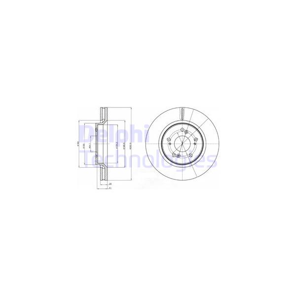 DELPHI - BG4250 (к-кт дисков тормозных передних/Honda CR-V III 2.0/2.2 i-DTEC 07>)