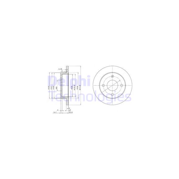 DELPHI - BG2357 (Тормозной диск BG2357)