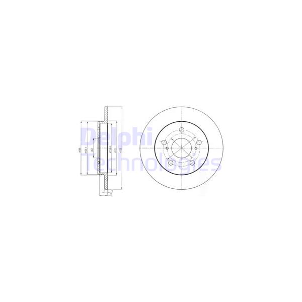 DELPHI - BG4233 (Диск тормозной задний Ø259x9/7.5 (5 болтов))