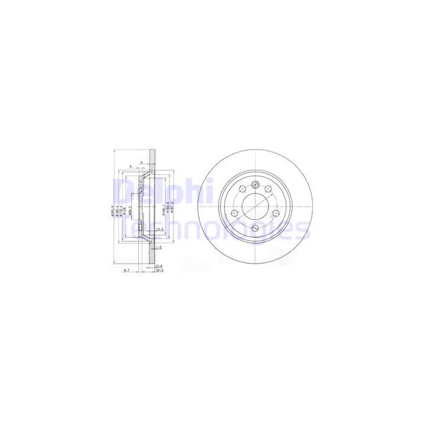 DELPHI - BG3518 (к-кт дисков тормозных задних/ Ford Galaxy, VW T4 1.8-2.5TDi 96>)