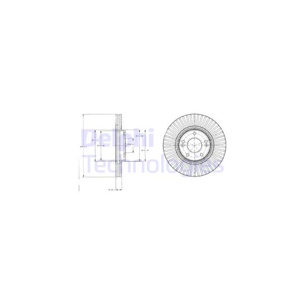 DELPHI - BG4309 (Диск тормозной передний 303мм 5болтов)