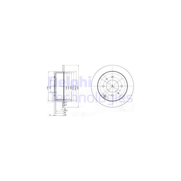 DELPHI - BG4010 (к-кт дисков тормозных задних/ Hyundai Sonata 2.0-2.5 98-01)